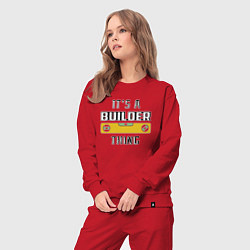 Костюм хлопковый женский Its a builder thing, цвет: красный — фото 2