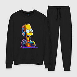 Костюм хлопковый женский Bart is an avid gamer, цвет: черный