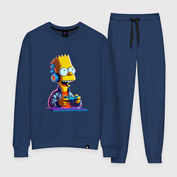 Костюм хлопковый женский Bart is an avid gamer, цвет: тёмно-синий