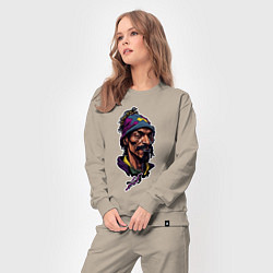 Костюм хлопковый женский Snoop dogg head, цвет: миндальный — фото 2