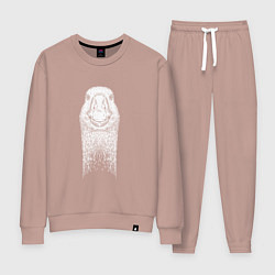 Костюм хлопковый женский Голова гуся анфас, цвет: пыльно-розовый