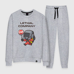 Костюм хлопковый женский Lethal company: Stop Please, цвет: меланж