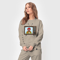 Костюм хлопковый женский Клоунское телевидение, цвет: миндальный — фото 2