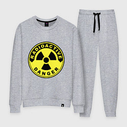 Костюм хлопковый женский Danger radiation sign, цвет: меланж