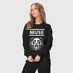 Костюм хлопковый женский Muse rock panda, цвет: черный — фото 2