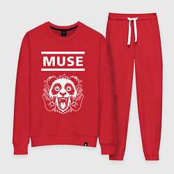 Костюм хлопковый женский Muse rock panda, цвет: красный