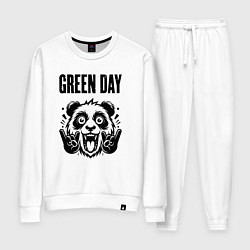 Костюм хлопковый женский Green Day - rock panda, цвет: белый