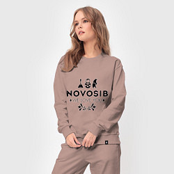 Костюм хлопковый женский Novosib: we love you, цвет: пыльно-розовый — фото 2