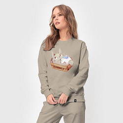 Костюм хлопковый женский Ghibli Totoro, цвет: миндальный — фото 2