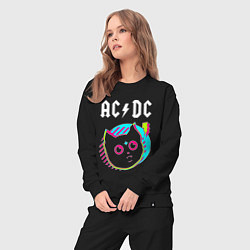 Костюм хлопковый женский AC DC rock star cat, цвет: черный — фото 2