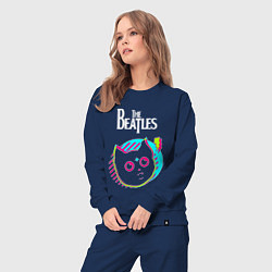 Костюм хлопковый женский The Beatles rock star cat, цвет: тёмно-синий — фото 2