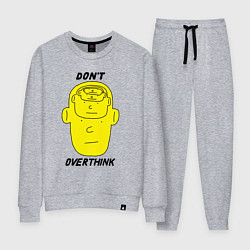 Костюм хлопковый женский Dont overthink, цвет: меланж