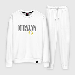 Костюм хлопковый женский Nirvana logo smile, цвет: белый