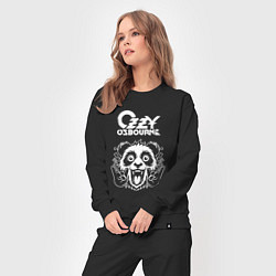 Костюм хлопковый женский Ozzy Osbourne rock panda, цвет: черный — фото 2