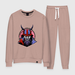 Костюм хлопковый женский Samurai evil face, цвет: пыльно-розовый