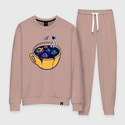 Костюм хлопковый женский Космический напиток, цвет: пыльно-розовый