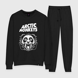 Костюм хлопковый женский Arctic Monkeys rock panda, цвет: черный