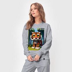 Костюм хлопковый женский Funny tiger cub - Minecraft, цвет: меланж — фото 2