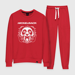 Костюм хлопковый женский Nickelback rock panda, цвет: красный