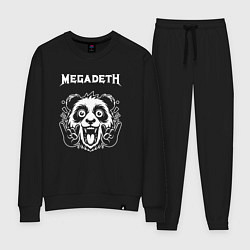 Костюм хлопковый женский Megadeth rock panda, цвет: черный