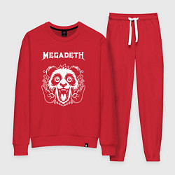 Костюм хлопковый женский Megadeth rock panda, цвет: красный