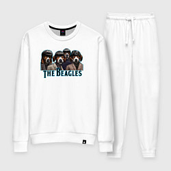 Костюм хлопковый женский Beatles beagles, цвет: белый