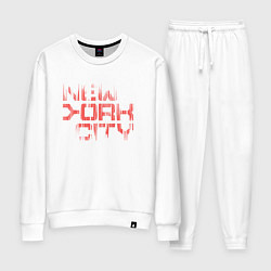 Костюм хлопковый женский New york city streetwear, цвет: белый