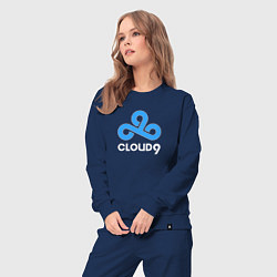 Костюм хлопковый женский Cloud9 - pattern, цвет: тёмно-синий — фото 2