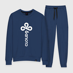 Костюм хлопковый женский Cloud9 - vertical logo, цвет: тёмно-синий