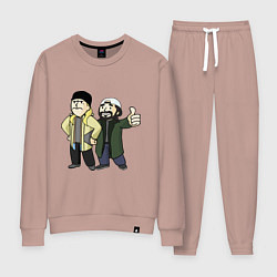 Костюм хлопковый женский Vault Jay and silent Bob, цвет: пыльно-розовый