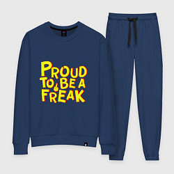 Костюм хлопковый женский Proud to be a freak, цвет: тёмно-синий