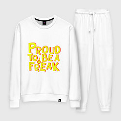 Костюм хлопковый женский Proud to be a freak, цвет: белый