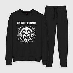Костюм хлопковый женский Breaking Benjamin rock panda, цвет: черный