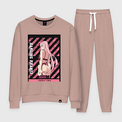 Костюм хлопковый женский Франкс Зеро Ту, цвет: пыльно-розовый