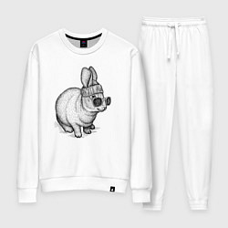 Костюм хлопковый женский Стильный зайчишка, цвет: белый