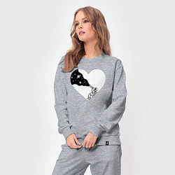 Костюм хлопковый женский Любовь к космосу, цвет: меланж — фото 2