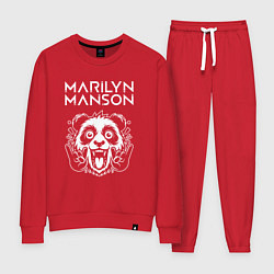 Костюм хлопковый женский Marilyn Manson rock panda, цвет: красный