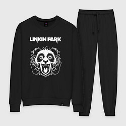 Костюм хлопковый женский Linkin Park rock panda, цвет: черный