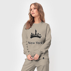 Костюм хлопковый женский New York mood, цвет: миндальный — фото 2
