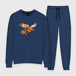 Костюм хлопковый женский Летящий орел и пейзаж, цвет: тёмно-синий