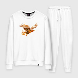 Костюм хлопковый женский Летящий орел и пейзаж, цвет: белый