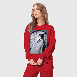 Костюм хлопковый женский Ванцзи Лань кролики, цвет: красный — фото 2