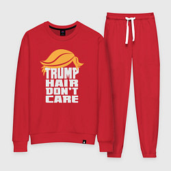 Костюм хлопковый женский Trump hair dont care, цвет: красный