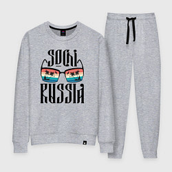 Костюм хлопковый женский Сочи курорт России, цвет: меланж