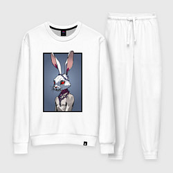 Костюм хлопковый женский Плохой заяц, цвет: белый