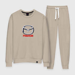 Костюм хлопковый женский Mazda logo, цвет: миндальный