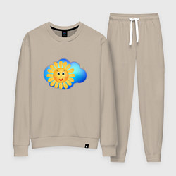 Костюм хлопковый женский Веселое солнце, цвет: миндальный