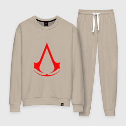 Костюм хлопковый женский Red logo of assassins, цвет: миндальный