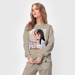 Костюм хлопковый женский Не издевайся, Нагаторо Хаясэ, цвет: миндальный — фото 2