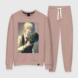 Костюм хлопковый женский Человек-бензопила Кига одна из четырех всадников, цвет: пыльно-розовый